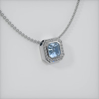 1.58 Ct. Blue Sapphire Pendant, 14K White Gold 2