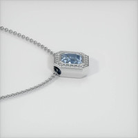 1.58 Ct. Blue Sapphire Pendant, 14K White Gold 3