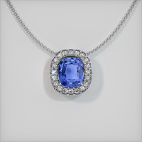 0.75 Ct. Sapphire Pendant, 14K White Gold 1