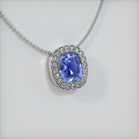 0.75 Ct. Sapphire Pendant, 14K White Gold 2