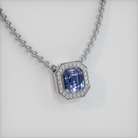5.69 Ct. Sapphire Pendant, 14K White Gold 2