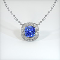 0.73 Ct. Sapphire Pendant, 14K White Gold 1