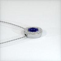 0.68 Ct. Blue Sapphire Pendant, 14K White Gold 2