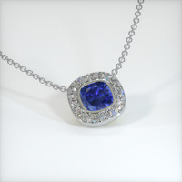 0.65 Ct. Sapphire Pendant, 14K White Gold 2