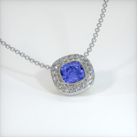 0.69 Ct. Sapphire Pendant, 14K White Gold 2