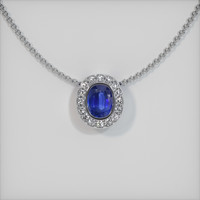 0.98 Ct. Sapphire Pendant, 14K White Gold 1