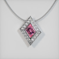 0.42 Ct. Sapphire Pendant, 14K White Gold 1