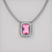 2.14 Ct. Sapphire Pendant, 14K White Gold 1