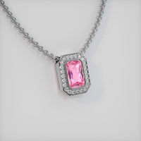 2.14 Ct. Sapphire Pendant, 14K White Gold 2