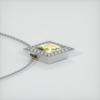 3.20 Ct. Yellowish Green Sapphire Pendant, 14K White Gold 3