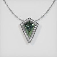 2.18 Ct. Sapphire Pendant, 14K White Gold 1