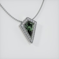 2.18 Ct. Sapphire Pendant, 14K White Gold 2