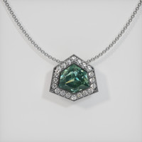 2.44 Ct. Sapphire Pendant, 14K White Gold 1