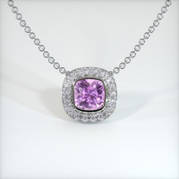 0.85 Ct. Sapphire Pendant, 14K White Gold 1