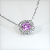 0.85 Ct. Sapphire Pendant, 14K White Gold 2