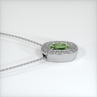 1.42 Ct. Yellowish Green Sapphire Pendant, 14K White Gold 2