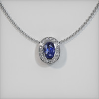 0.48 Ct. Sapphire Pendant, 18K White Gold 1