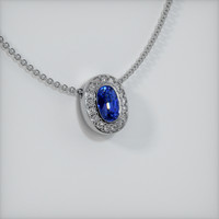 0.48 Ct. Blue Sapphire Pendant, 18K White Gold 2