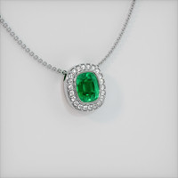Emerald Pendant 0.79 Ct., 18K White Gold Preview