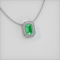 Emerald Pendant 0.75 Ct., 18K White Gold Preview