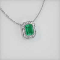 1.89 Ct. Emerald Pendant, 18K White Gold 2