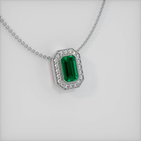 1.41 Ct. Emerald  Pendant - 18K White Gold