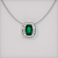 3.11 Ct. Emerald Pendant, 18K White Gold 1