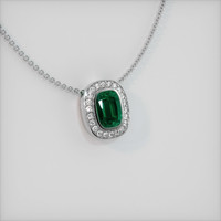 3.11 Ct. Emerald Pendant, 18K White Gold 2