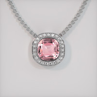 2.07 Ct. Sapphire Pendant, 18K White Gold 1