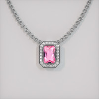 2.14 Ct. Sapphire Pendant, 18K White Gold 1
