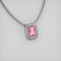 2.14 Ct. Sapphire Pendant, 18K White Gold 2