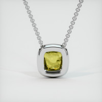 4.03 Ct. Yellow Sapphire Pendant, 18K White Gold 4