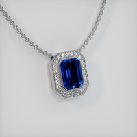 1.83 Ct. Blue Sapphire Pendant, 18K White Gold 2