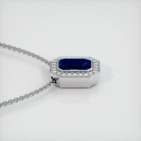 1.83 Ct. Blue Sapphire Pendant, 18K White Gold 3