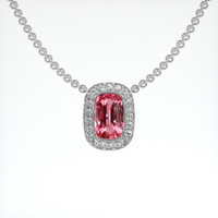 1.62 Ct. Padparadscha Sapphire Pendant, 18K White Gold 1