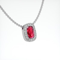 1.62 Ct. Padparadscha Sapphire Pendant, 18K White Gold 2