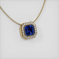 4.08 Ct. Sapphire Pendant, 14K Yellow Gold 2