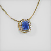 2.20 Ct. Sapphire Pendant, 14K Yellow Gold 2