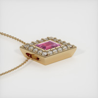 0.42 Ct. Pink Sapphire Pendant, 14K Yellow Gold 3