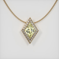 3.20 Ct. Sapphire Pendant, 14K Yellow Gold 1
