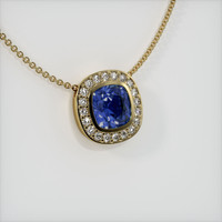 0.69 Ct. Sapphire Pendant, 18K Yellow Gold 2