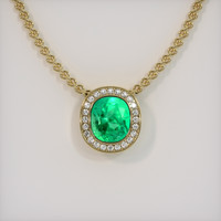 3.87 Ct. Emerald Pendant, 18K Yellow Gold 1
