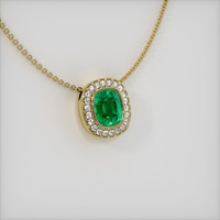 0.79 Ct. Emerald  Pendant - 18K Yellow Gold