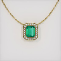 1.89 Ct. Emerald Pendant, 18K Yellow Gold 1
