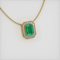 1.89 Ct. Emerald Pendant, 18K Yellow Gold 2