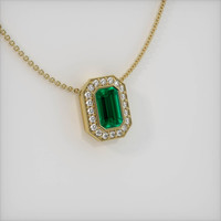1.41 Ct. Emerald  Pendant - 18K Yellow Gold