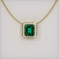 2.91 Ct. Emerald  Pendant - 18K Yellow Gold
