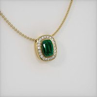 3.11 Ct. Emerald Pendant, 18K Yellow Gold 2