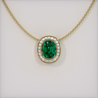 1.38 Ct. Emerald  Pendant - 18K Yellow Gold
