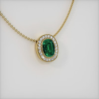 1.38 Ct. Emerald Pendant, 18K Yellow Gold 2